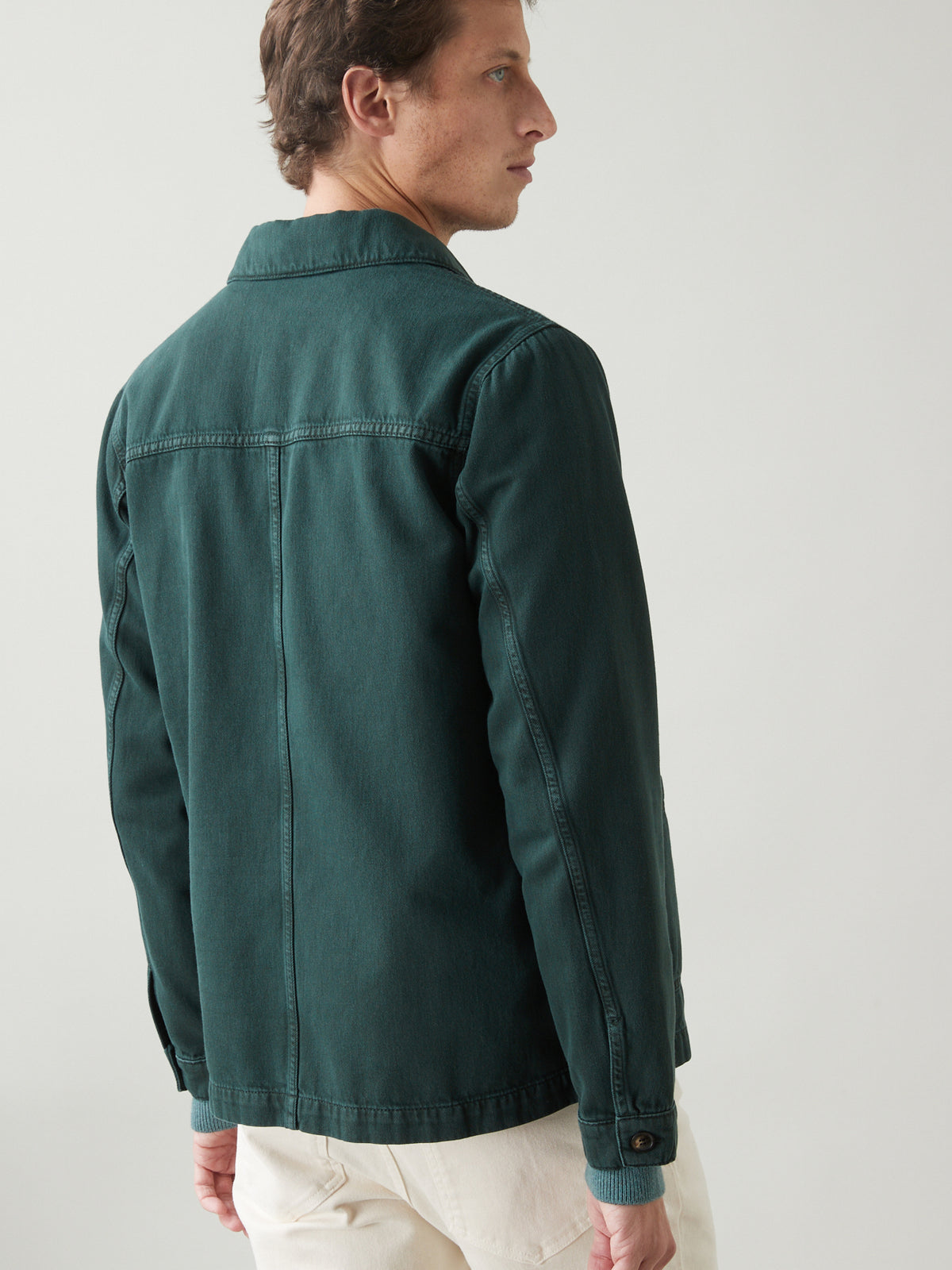 Herrenjacke im Working-Esprit - Twill aus recycelter Baumwolle
