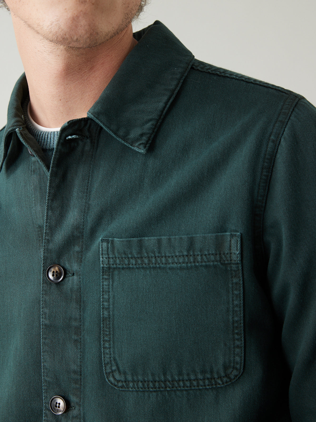 Herrenjacke im Working-Esprit - Twill aus recycelter Baumwolle