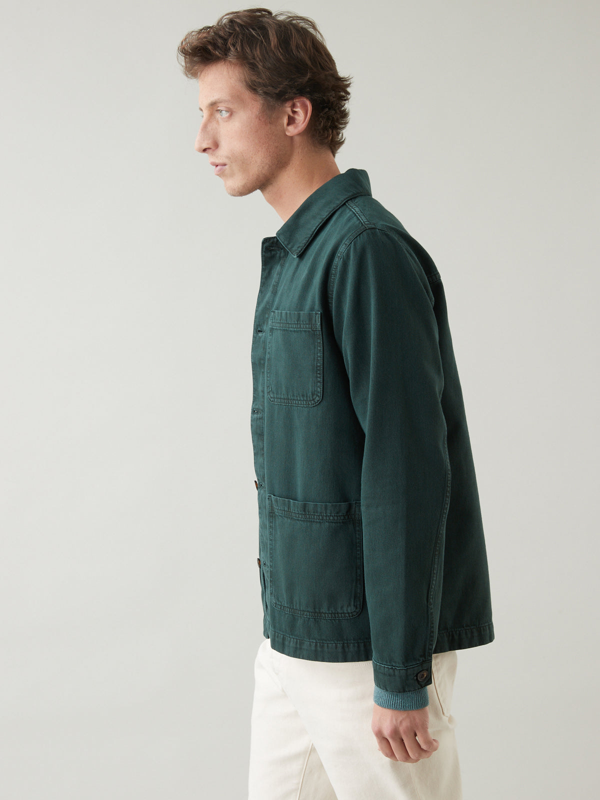 Herrenjacke im Working-Esprit - Twill aus recycelter Baumwolle