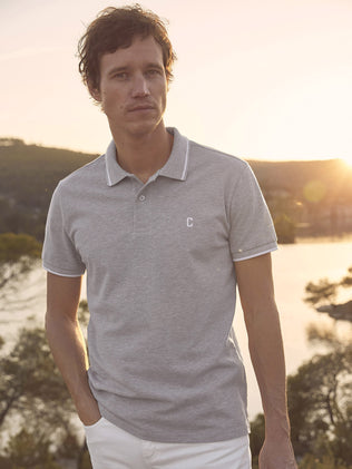 Zweifarbiges Herren-Poloshirt aus Pikee - Bio-Baumwolle
