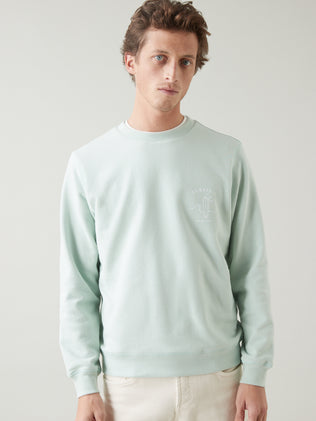 Einfarbiges Herren-Sweatshirt mit Motiv vorne