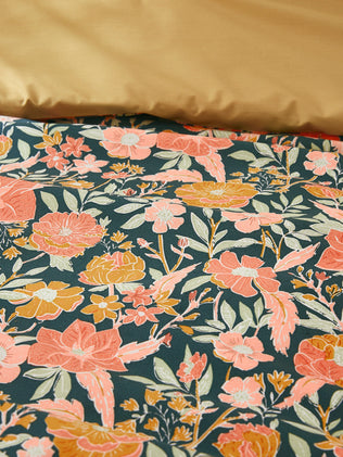 Bettbezug aus Baumwoll-Perkal « Vintage Blumen »
