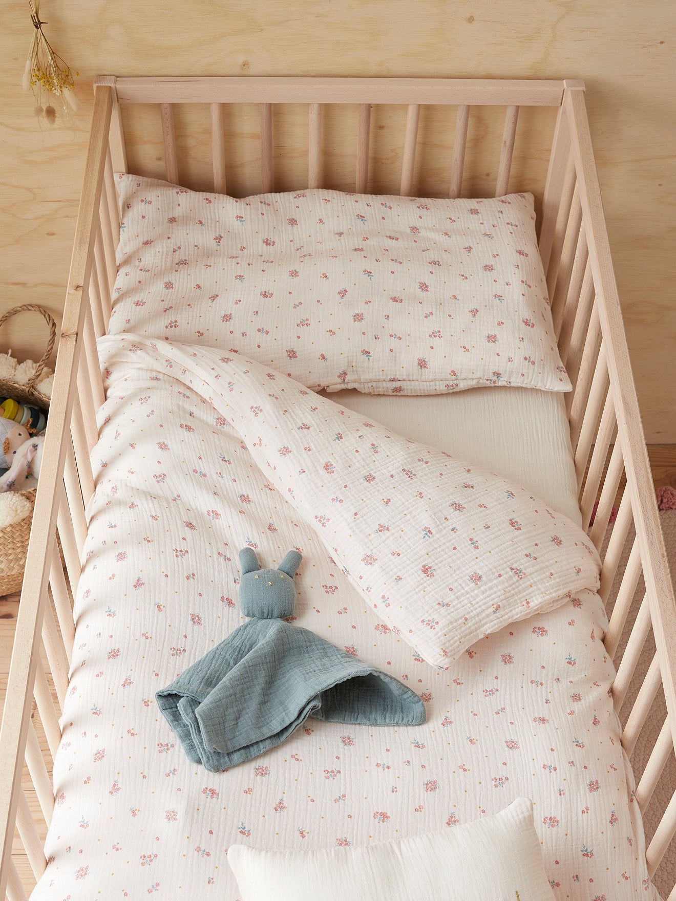 Baby-Bettbezug aus Bio-Baumwoll-Gaze « Baby »