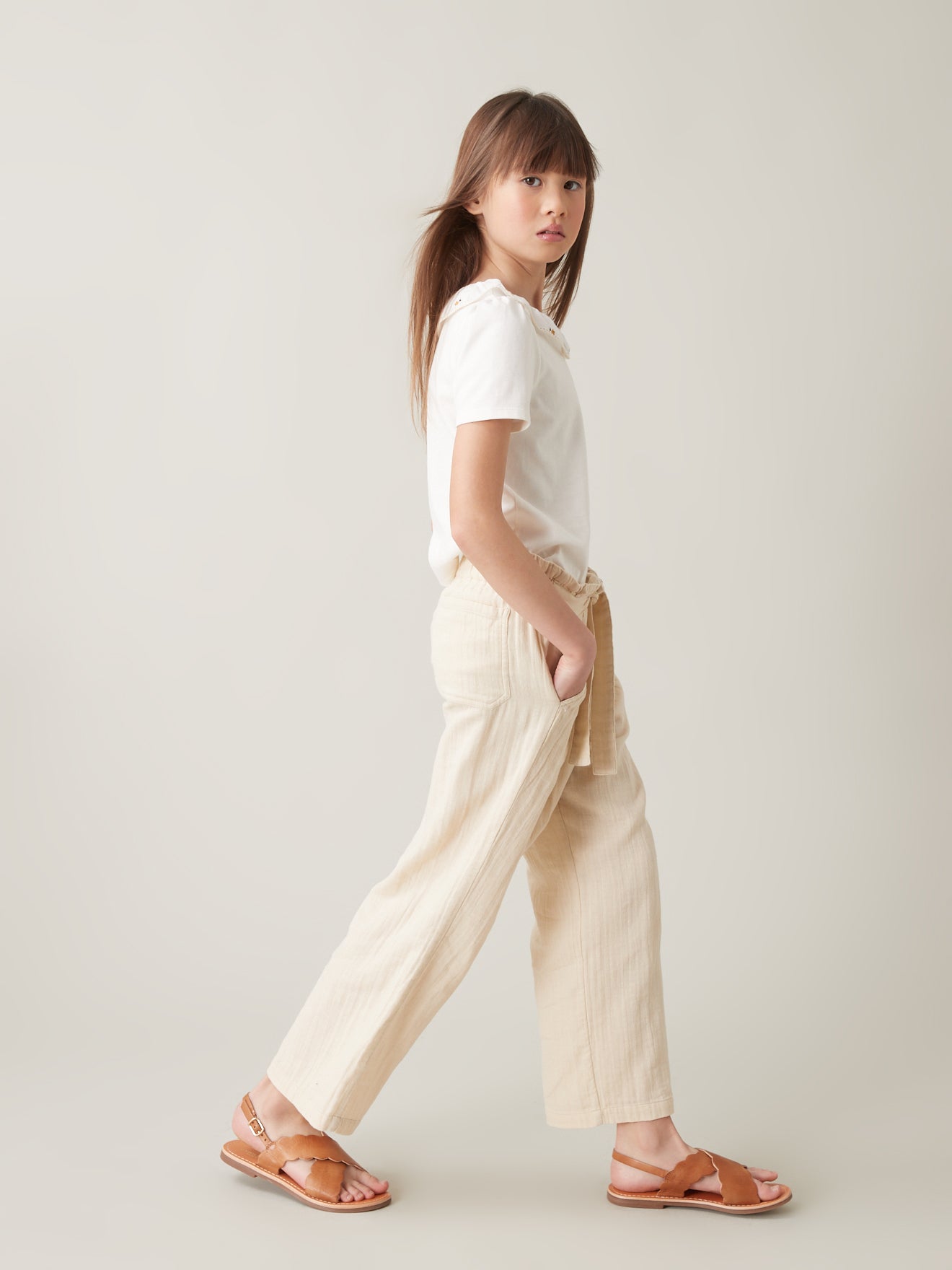Mädchen-Hose aus Baumwollgaze – Kollektion « Junior »