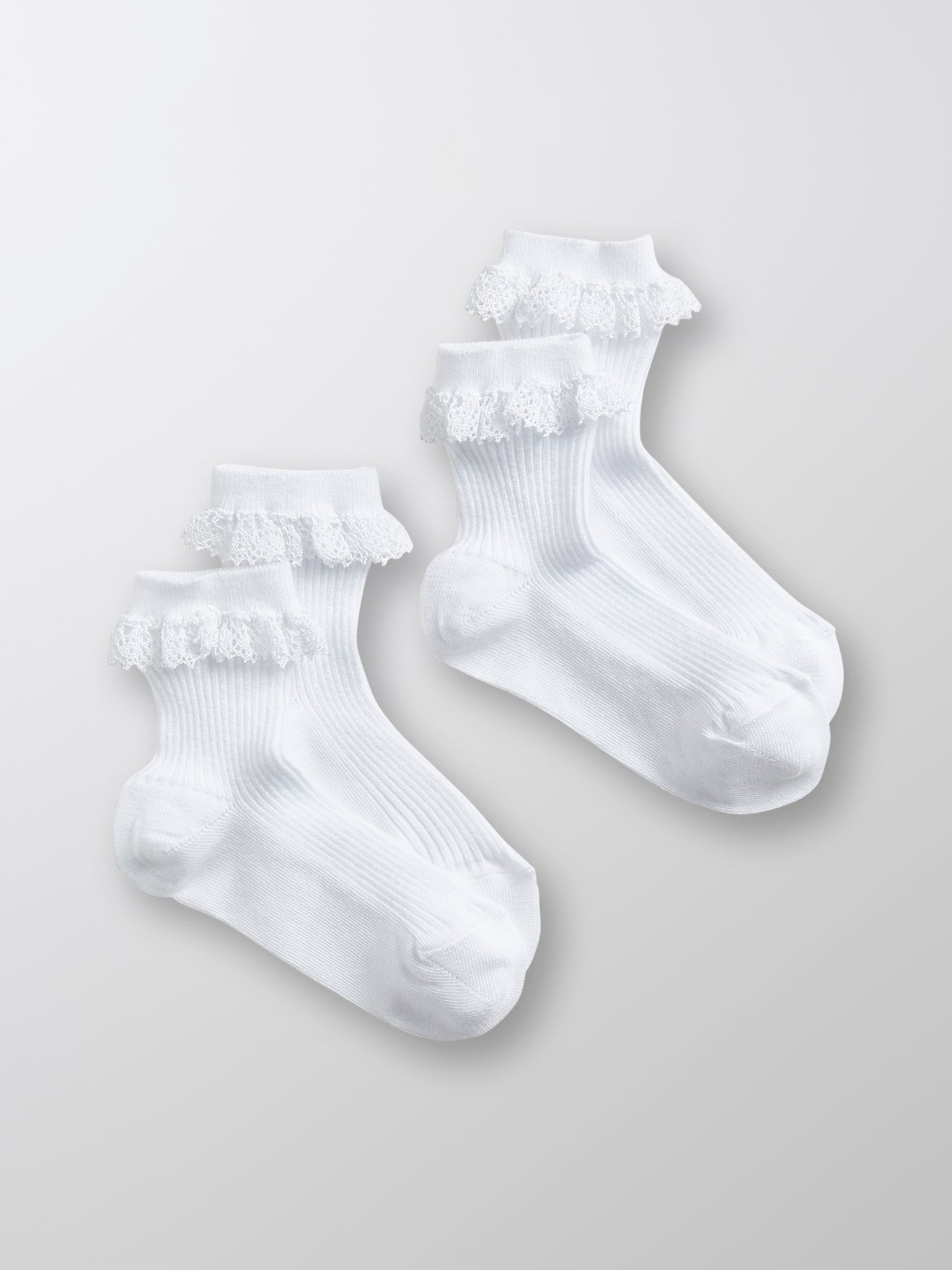 Mädchensöckchen mit Spitze, 2er-Pack