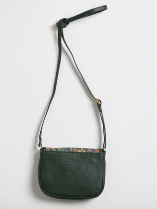 Mädchen-Schultertasche aus Leder und Liberty-Stoff