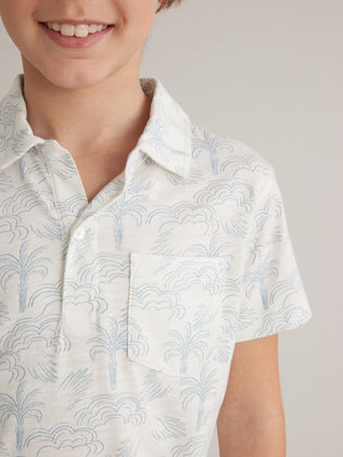 Jungen-Poloshirt aus Bio-Baumwolle, Printmotiv « Palmen »