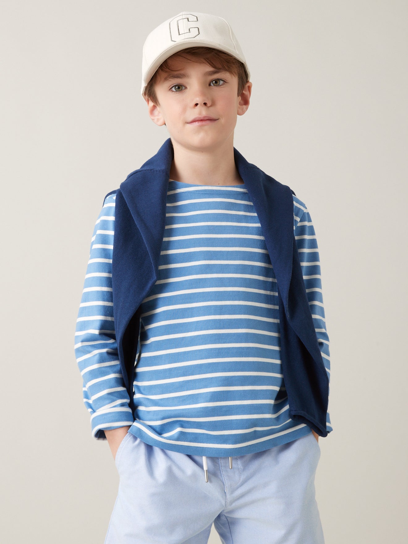 Jungen-T-Shirt im Marine-Look - Bio-Baumwolle