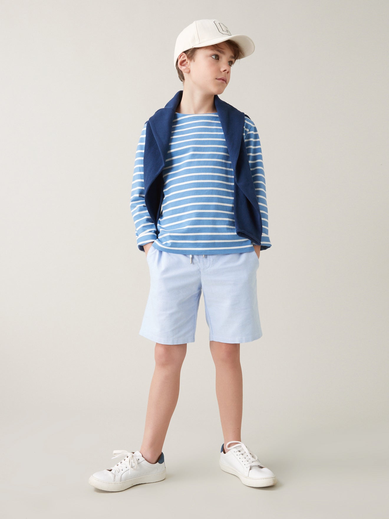 Jungen-T-Shirt im Marine-Look - Bio-Baumwolle